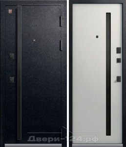 Входная дверь Легион Т-2 (Черный муар-Дуб полярный) картинка